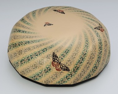 籃胎蒟醬十二角菓子器「飛翔」大谷早人（重要無形文化財「蒟醬」保持者）