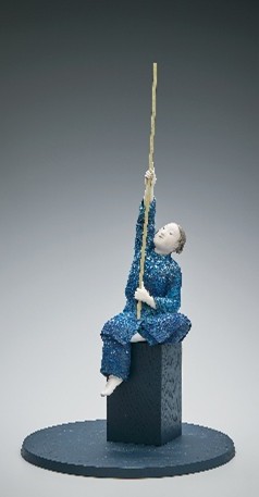 文部科学大臣賞、木村美智子、桐塑布和紙貼「星取り」〔人形〕