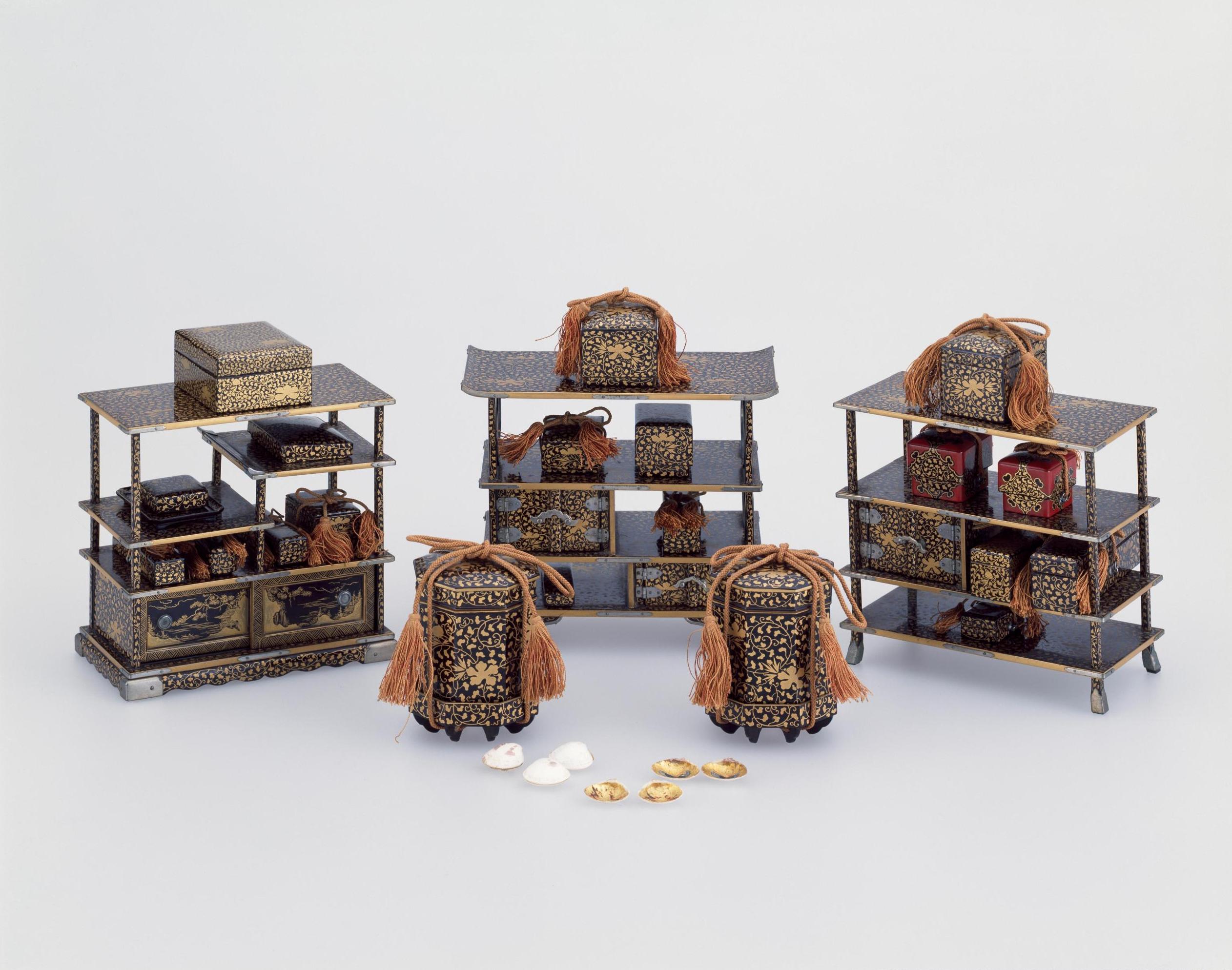 厨子棚・黒棚・書棚・三棚道具・貝棚、江戸～明治時代（19世紀）