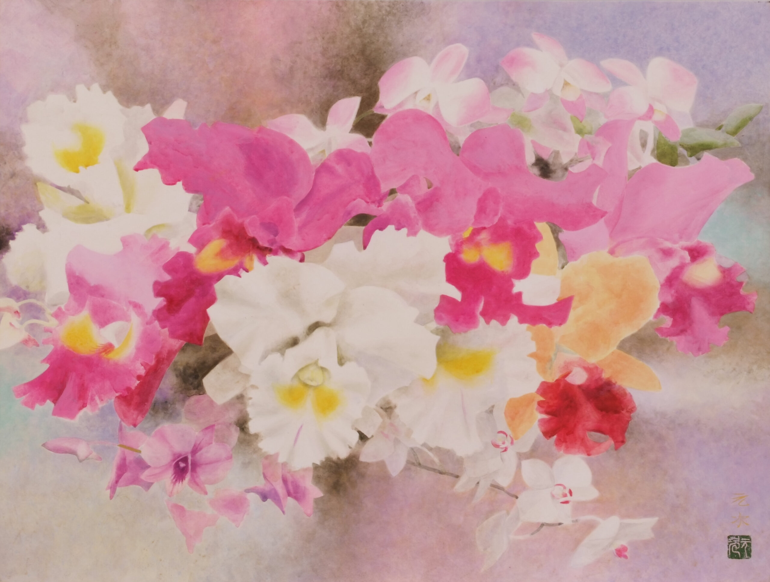 堂本元次「香り合う花々」