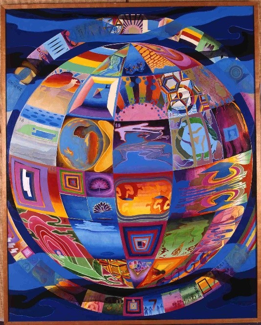 前田常作「絵日記9月のマンダラ」昭和44年（1969）油彩、カンヴァス