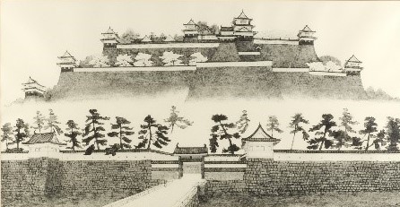 井上員男「丸亀城」平成8年（1996）当館蔵
